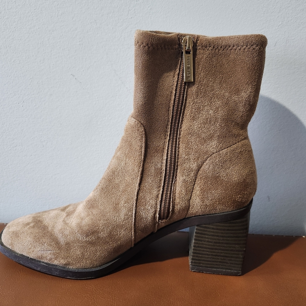 Anne Klein iFlex Astrid Mid Calf Zip Faux Suede Block Heel Boots Size 8 M - Picture 8 of 13